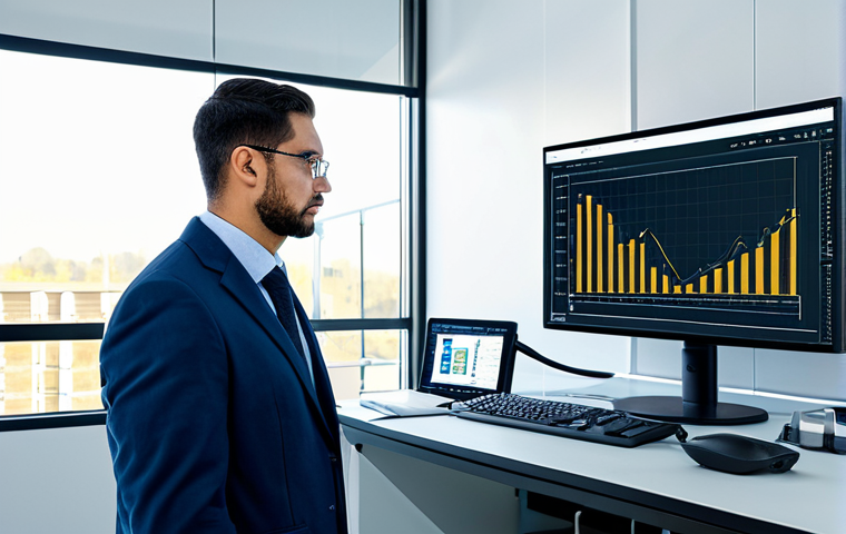 **

A bright and modern construction material testing laboratory filled with advanced, automated equipment. A fully clothed engineer in professional attire is analyzing data displayed on a large monitor. The scene emphasizes data-driven analysis with charts and graphs visible in the background. Safe for work, appropriate content, perfect anatomy, natural proportions, professional, family-friendly, fully clothed, high quality image.

**