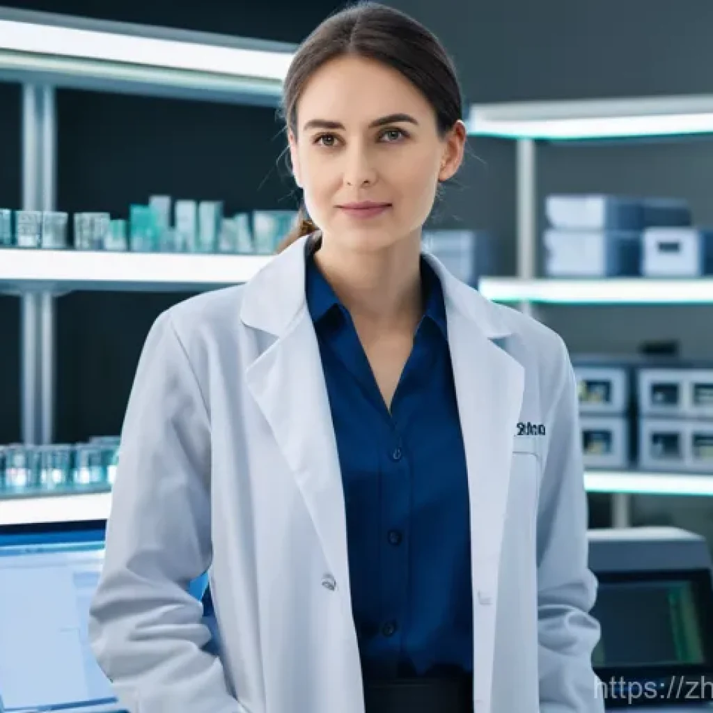 건설재료시험 기술자 연봉 협상 전략 - **Prompt:** A highly skilled female construction material testing engineer, dressed in a clean, fitt...