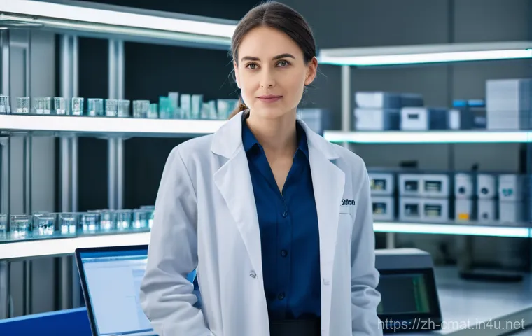 건설재료시험 기술자 연봉 협상 전략 - **Prompt:** A highly skilled female construction material testing engineer, dressed in a clean, fitt...