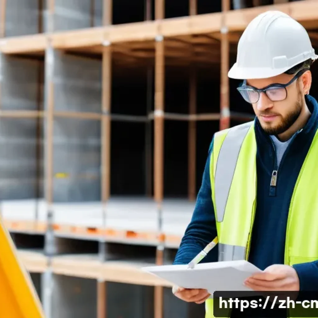 건설재료시험기사 자격증 활용 사례 - A professional civil engineer wearing safety gear and holding advanced testing equipment, inspecting...