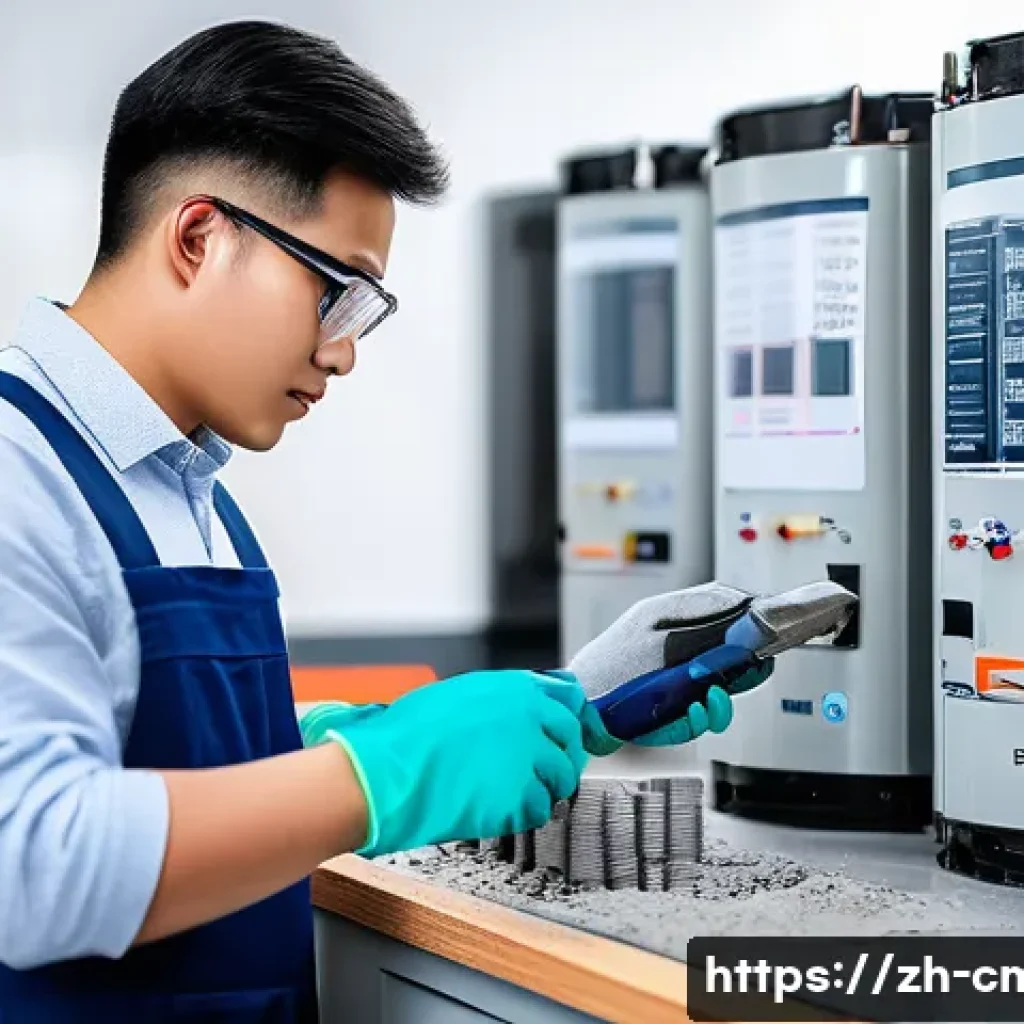 건설재료시험기사 자격증 취득 후기 - A modern laboratory scene showing a young professional engineer in smart casual attire wearing safet...