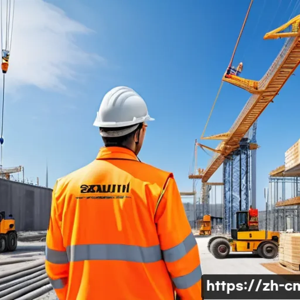 건설재료시험의 주요 연구 및 논문 주제 - A high-tech construction site scene showcasing smart detection technology in material testing: detai...