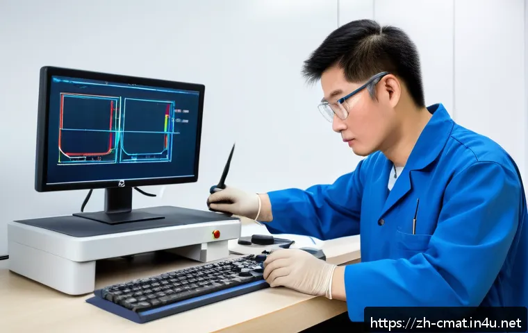 건설재료시험기사와 관련된 공기업 취업 - A skilled building materials testing engineer in a modern laboratory setting, wearing professional a...